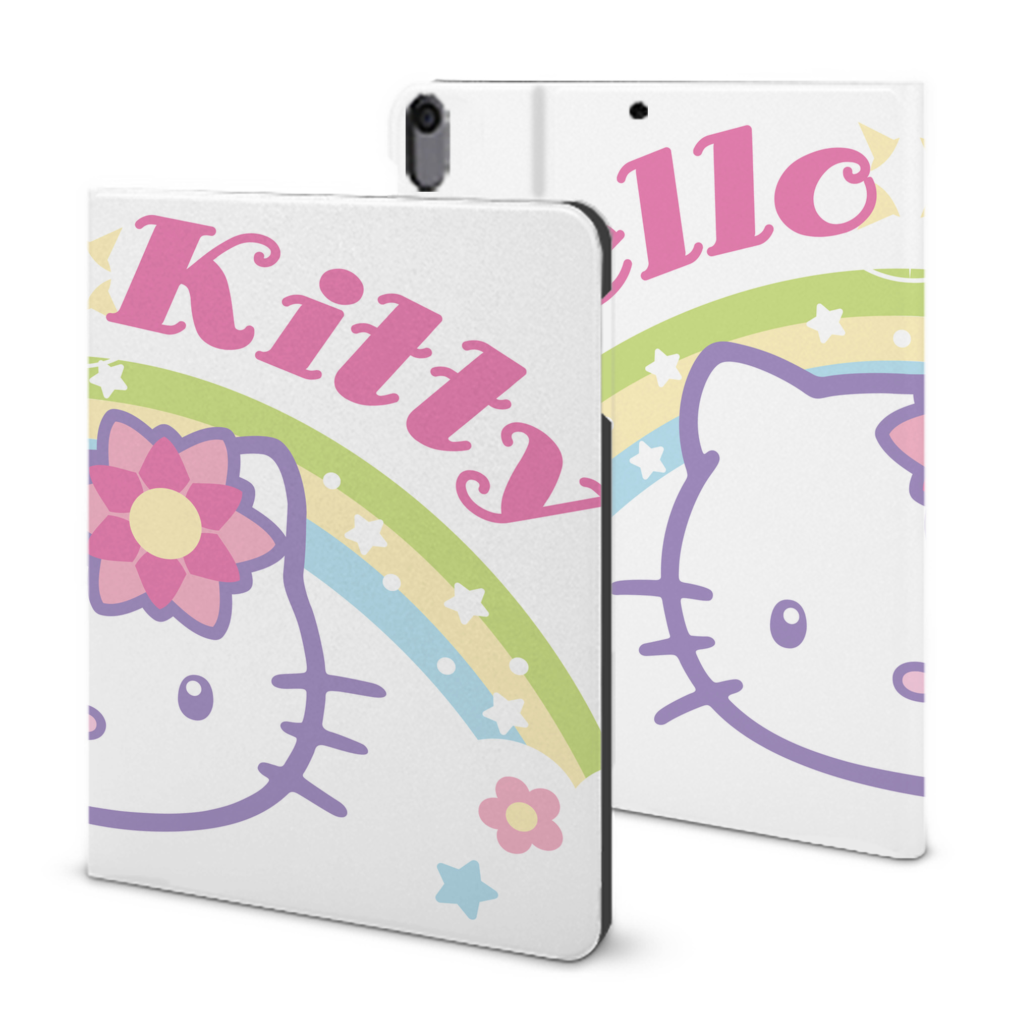 （画像用） Hello Kitty ハローキティ IPad ケース ブック型 PUレザー TPU 耐衝撃 軽量 薄型 ペン収納なし 全面保護 IPad 各モデル対応
